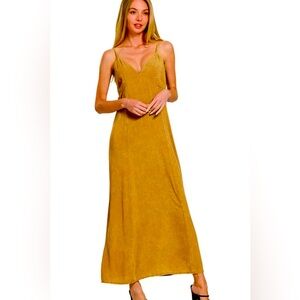 NWT Zenana Mineral Washed Rayon Challis Cami Dress